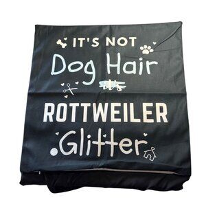 Rottweiler Throw Pillow Cover Its Not Dog Hair Glitter 18x18" Hidden Zipper NWOT
